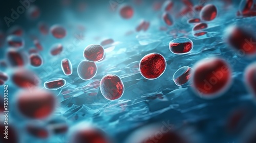 Translucent medical nanobots are shown repairing blood cells.