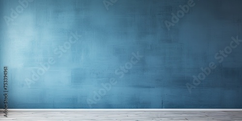 Blue-toned wall in an empty living space.