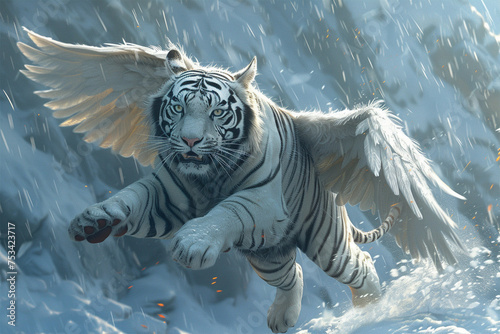 winged tiger illustration