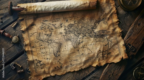 A pirates map leading to a legendary treasure --ar 16:9