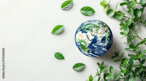 earth day concept on white background world environment day