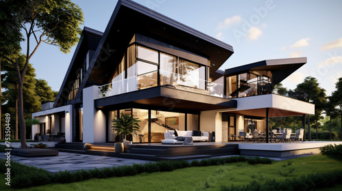 Contemporary two story house
