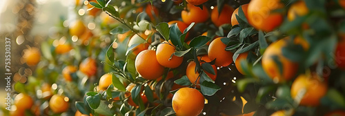 The tree is adorned with a variety of citrus fruits including Valencia oranges, Tangerines, Clementines, and more.
