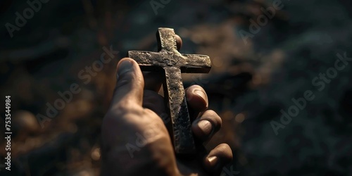 cross in the hands of a Christian Generative AI