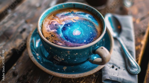 High-resolution image captures the rays of different cosmic colors brewing in coffee