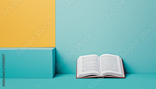 Un livre posé sur un fond uni ou coloré - lifestyle minimaliste