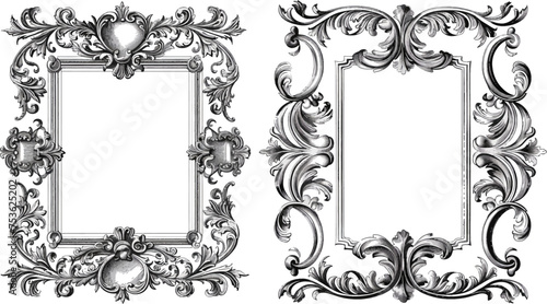 vintage rectangle ornaments and ornate border