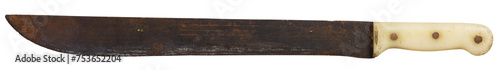 Machete used to cut bushes with an old and rusty appearance.