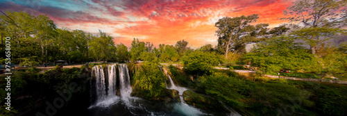 Spectacular nature view of Antalya Düden waterfall
