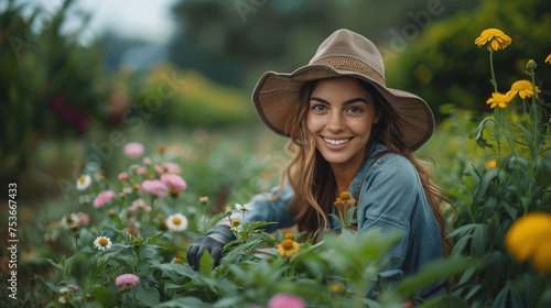 Umgeben von Pflanzen und Blumen: Bei der Gartenarbeit