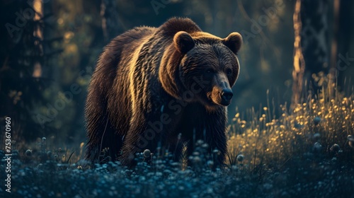 a cinematic and Dramatic portrait image for bear