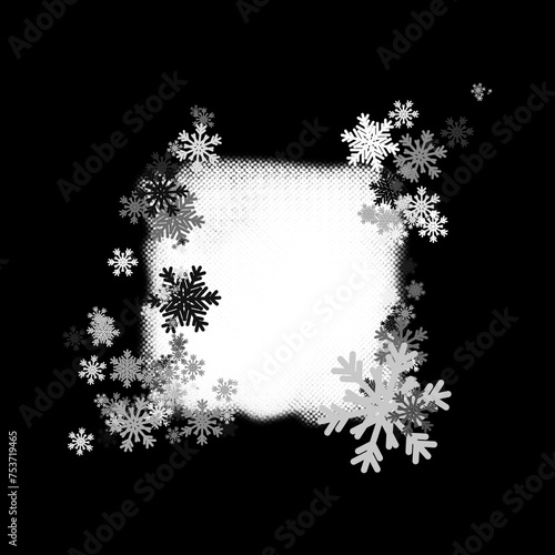 Artistic winter, Christmas mask. Basis element for design on black background