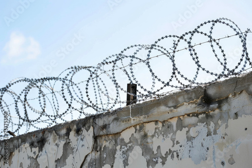 Secure Perimeter with Barbed Wire Fence