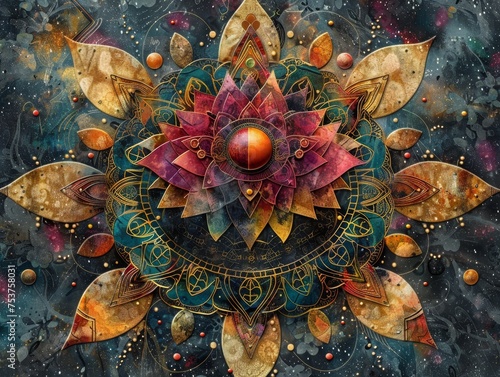 Digital mandalas depict zodiac signs with celestial bodies and mystical symbols in an artistic manner.