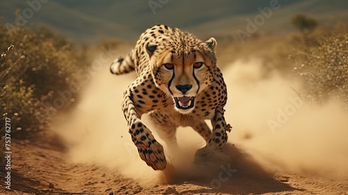 A cheetah filming his own speed movie