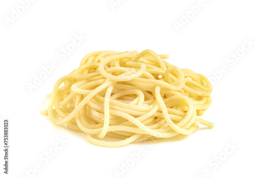 Spaghetti noodles isolated on white background
