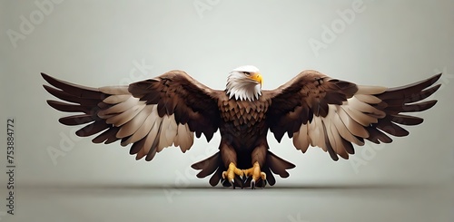 isolated on soft background with copy space Eagle open wings concept