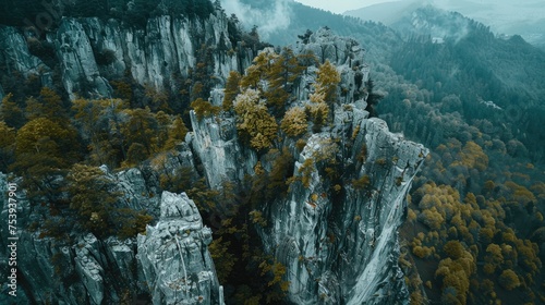 Scenic Drone View Of Mountain Formations From Above