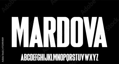 MARDOVA luxury urban condensed font alphabetical vector set 