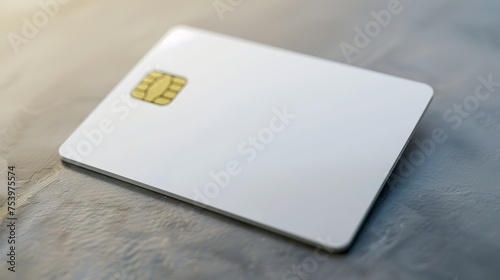 A blank white credit card mockup waits to be customized with identity and design details. Immaculate surface credit card for potential financial transactions.
