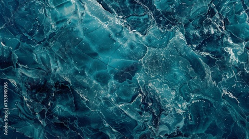 Marble texture background in dark blue and teal shades