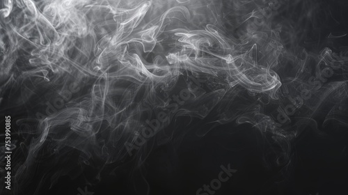 Smoke wisps against a dark grey background for mysterious and atmospheric designs