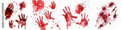 Blood prints Hyperrealistic Highly Detailed Isolated On Transparent Background Png File