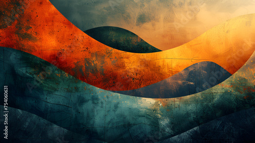 Abstract Landscape Desktop Wallpaper, generative ai