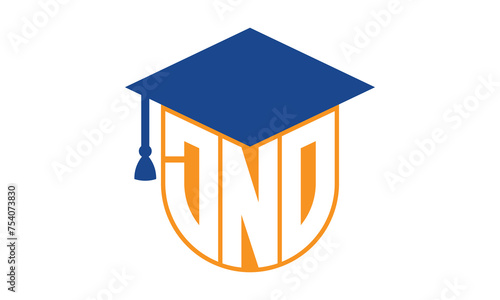 DNO initial letter academic logo design vector template. school college logo, university logo, graduation cap logo, institute logo, educational logo, library logo, teaching logo, book shop, varsity 