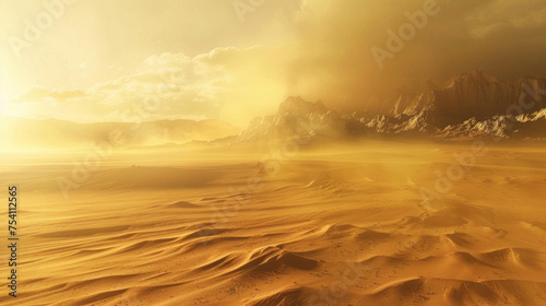sunrise over the sand desert