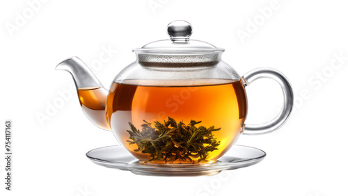 hot oolong tea on isolated on transparent png background. Generative ai