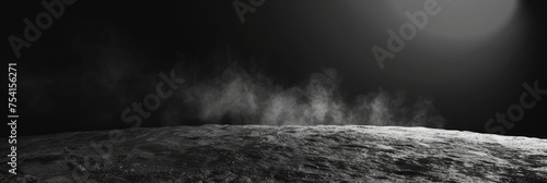 Lunar Surface with Rising Earthlight