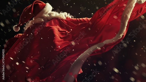 Magical Santa Claus Coat on Snowy Christmas Night