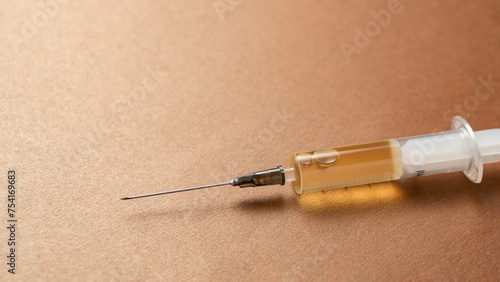 Doping Syringe, Close-up, concept of using banned drugs in sports.