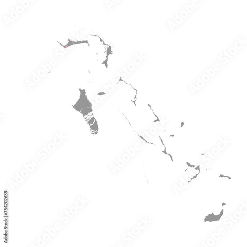 Freeport map, administrative division of Bahamas. Vector illustration.