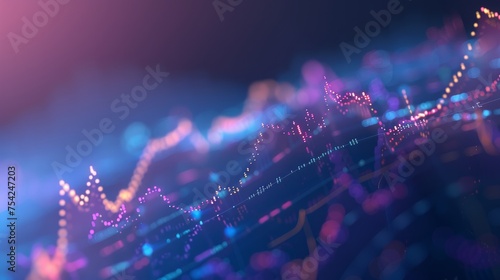 A dynamic stock market or forex trading graph, depicted in a sleek graphic concept