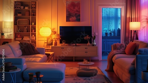 Cosy interiors with soft lighting and comforting colors + Cosplay --ar 16:9 --v 6 Job ID: 6f8565f5-c706-4135-b183-b44e676c2dbe