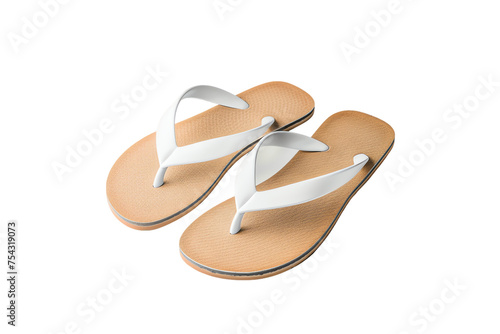 A bright pink pair of flip flops isolated on white, perfect for summer wear