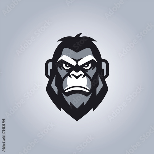 Logo Gorilla cyberpunk flat details