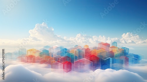 Colorful shape cloud gradient background