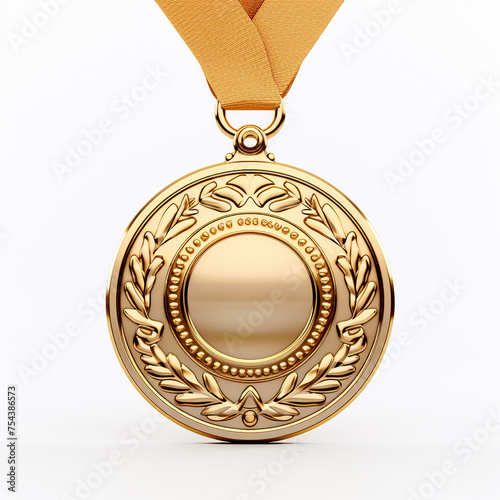 medal, 3D model in minimalism on a white background сreated with Generative Ai