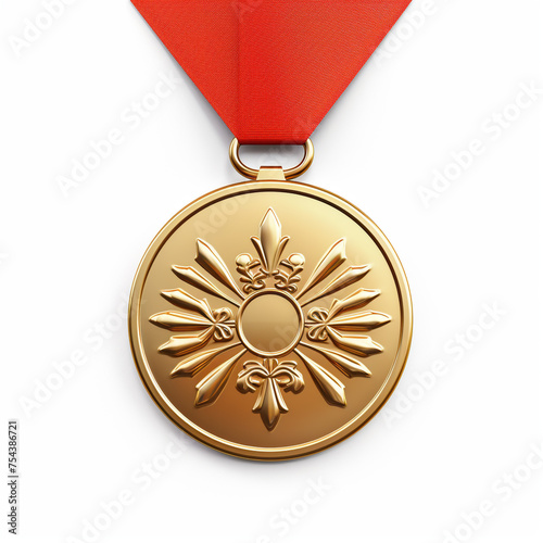 medal, 3D model in minimalism on a white background сreated with Generative Ai