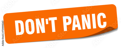 don't panic sticker. don't panic label