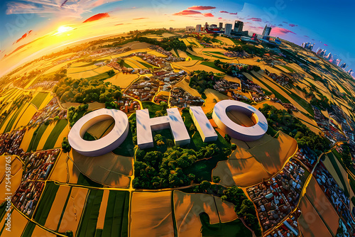 Ohio 3D Artistic Map