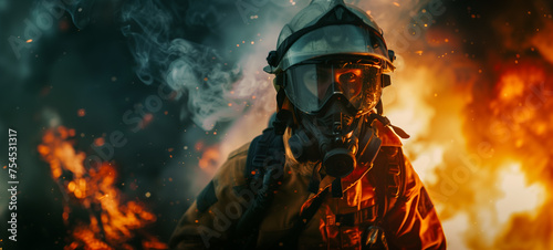 A firefighter rushes into the heart of danger, battling flames and smoke to rescue those in peril