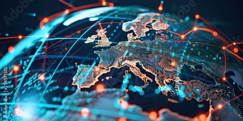 Digital Globe Showcasing European Data Connectivity