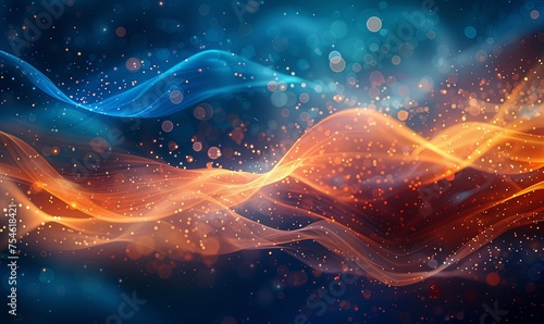 Abstract blue and orange background