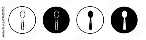 Spoon flat line icon set. Spoon Thin line illustration vector
