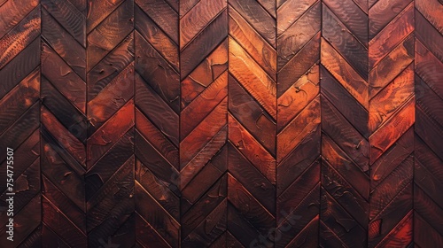 Copper and Terracotta Herringbone Background with Vignette Effect
