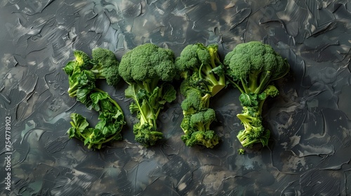 Texto Brocculi ¡SÍ! La palabra SÍ ensamblada a partir del brécol. Verdes y brócoli se juntan en la forma de la inscripción YES. El brócoli y los verdes se esforzaron mucho. Inscripción ¡Sí brócoli!